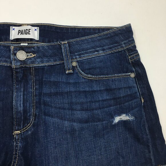 PAIGE 5 Pocket Tyson Destructed JIMMY JIMMY Cuffed Hem Distressed Denim Shorts - Picture 8 of 12